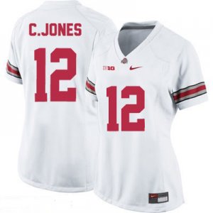 Women's NCAA Ohio State Buckeyes Cardale Jones #12 College Stitched Authentic Nike White Football Jersey BO20B52LW